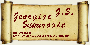 Georgije Supurović vizit kartica